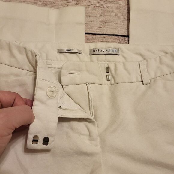 Van Heusen Studio white slim fit dress pants - Picture 2 of 8